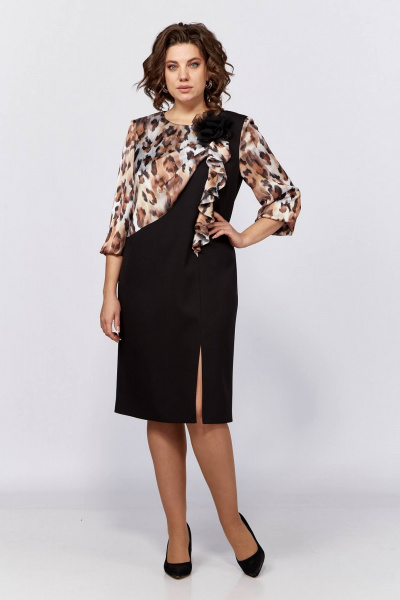 Нарядное платье из ткани с ассиметричной кокеткой Koketka i K 1218 - фото 9