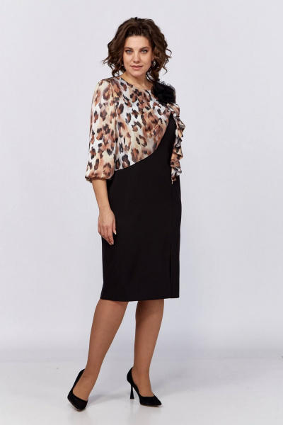 Нарядное платье из ткани с ассиметричной кокеткой Koketka i K 1218 - фото 8