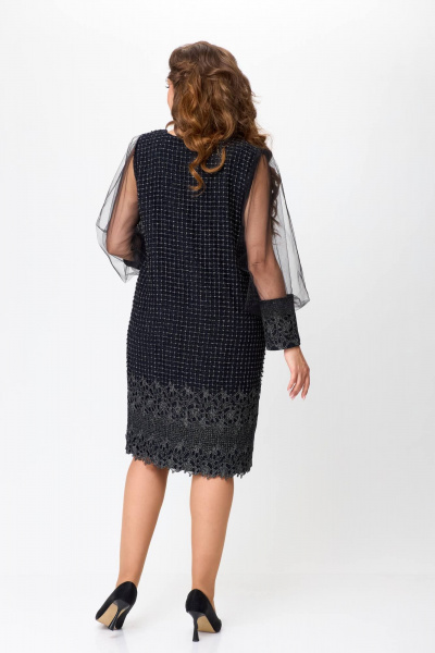 Платье из сетки с кружевными рукавами и вытачками Solomeya Lux 953А - фото 5