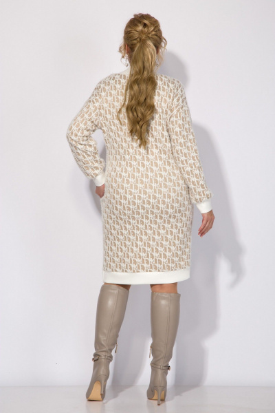 Платье приталенное из трикотажа с асимметричным рельефом Liliana 1374н - фото 5