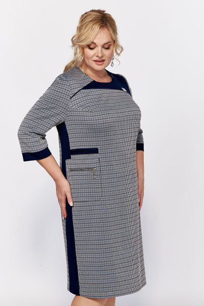 Платье прямого силуэта из трикотажа с контрастными деталями Algranda А4028-с - фото 5