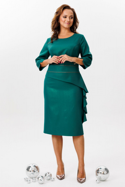 Нарядное и повседневное платье из текстиля с ассиметричным поясом Mubliz 215 - фото 4