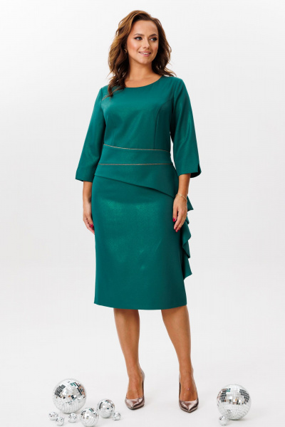 Нарядное и повседневное платье из текстиля с ассиметричным поясом Mubliz 215 - фото 3