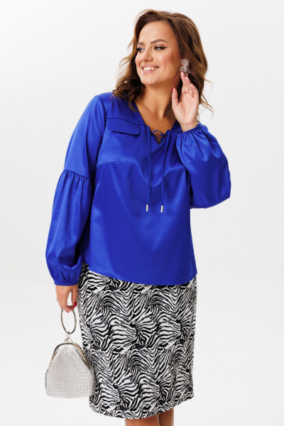 Блуза и юбка с зебровым принтом, офисный и нарядный стиль Mubliz 219 - фото 4