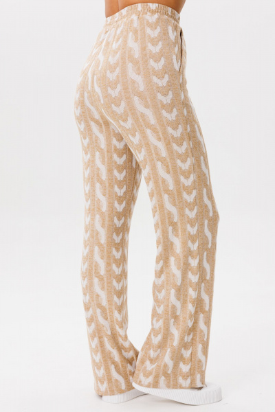 Брюки и джемпер бежевого цвета из трикотажа, свободный крой Mubliz 221 беж - фото 9