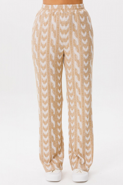 Брюки и джемпер бежевого цвета из трикотажа, свободный крой Mubliz 221 беж - фото 8