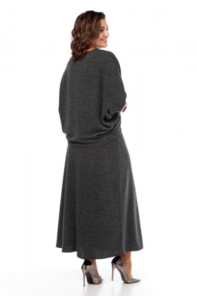 Костюм из трикотажа с расклешенной юбкой Диомант 2020 графит - фото 5