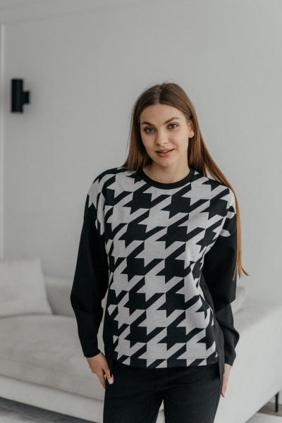 Объемное демисезонное платье из трикотажа с карманами и кокеткой Стильная леди М-1057 серый - фото 5