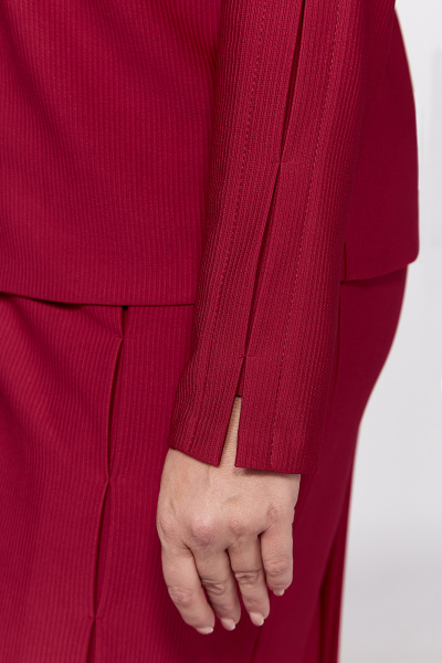 Платье трикотажное красное с отлетной верхней частью Algranda А4027-3 - фото 6