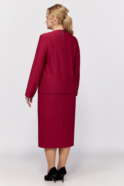 Платье трикотажное красное с отлетной верхней частью Algranda А4027-3 - фото 7