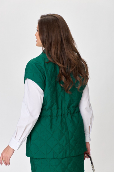 Двойка костюм из стеганной ткани жилет и юбка Anastasia 1171 бутылка - фото 18