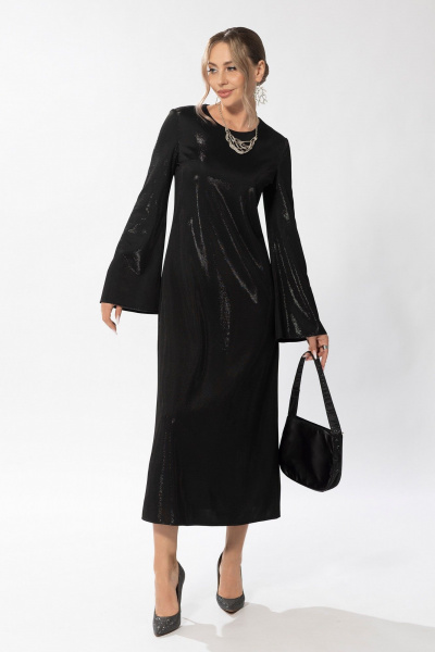Круглогодичное нарядное платье на подкладке черное Golden Valley 44084 черный - фото 1