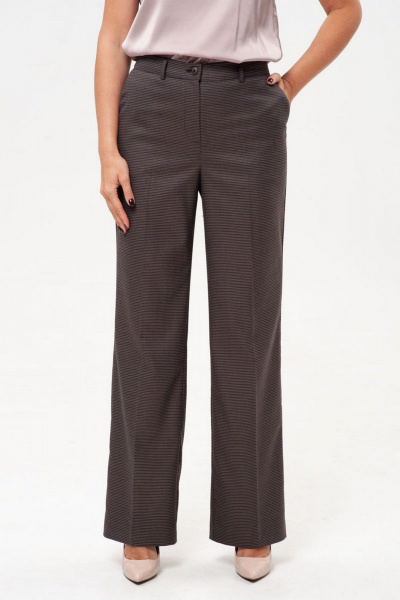 Брюки-карго и жакет деловой стиль с талиевыми рельефами IVARI 10609 гусиная_лапка_коричневая - фото 9