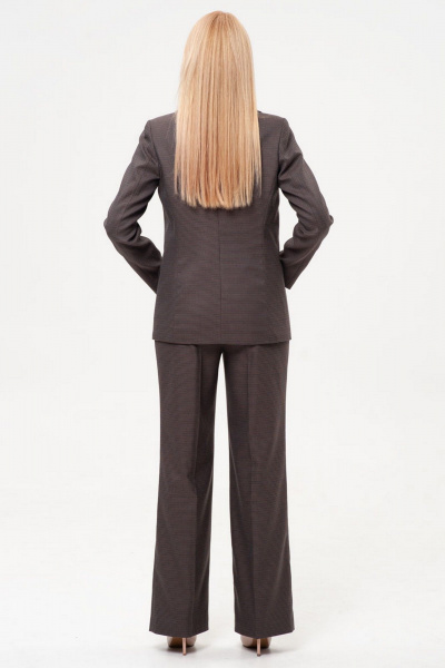 Брюки-карго и жакет деловой стиль с талиевыми рельефами IVARI 10609 гусиная_лапка_коричневая - фото 5