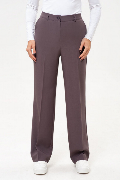 Брюки и жакет деловой стиль с высокой посадкой IVARI 10609 какао - фото 9