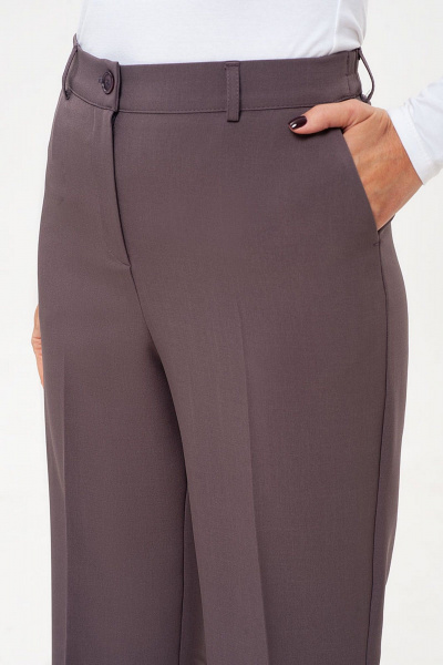Брюки и жакет деловой стиль с высокой посадкой IVARI 10609 какао - фото 12