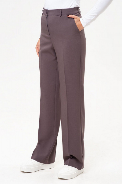 Брюки и жакет деловой стиль с высокой посадкой IVARI 10609 какао - фото 10