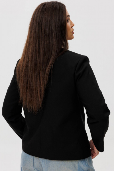 Жакет короткий с вышивкой и отделкой тесьмой Ma Сherie 1134 черный - фото 9