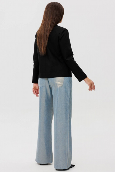 Жакет короткий с вышивкой и отделкой тесьмой Ma Сherie 1134 черный - фото 7