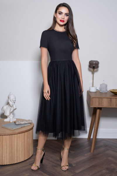 Костюм из твид и фатин, нарядное платье и жакет Urs 24-315-1 - фото 16