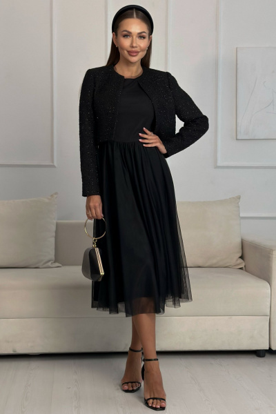 Костюм из твид и фатин, нарядное платье и жакет Urs 24-315-1 - фото 3