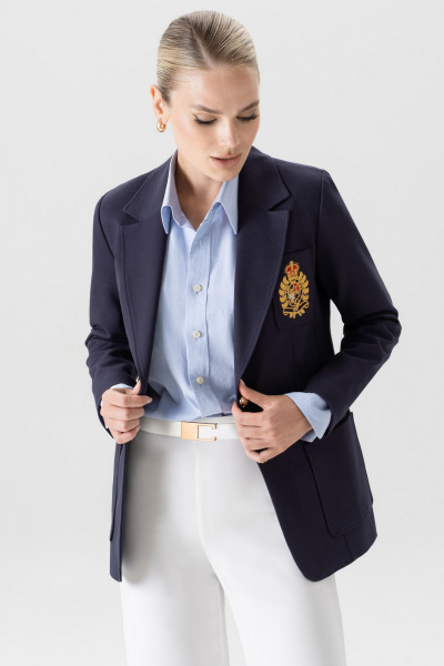 Жакет из текстиля с вышивкой для элегантных образов Urs 24-353-1 - фото 5