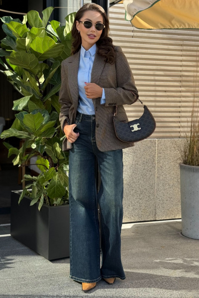 Жакет из шерстяной ткани гусиная-лапка для делового образа Urs 24-378-1 - фото 8