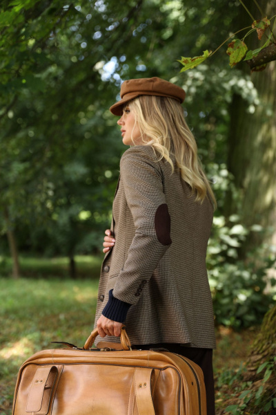 Жакет из шерстяной ткани гусиная-лапка для делового образа Urs 24-378-1 - фото 4