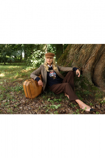 Жакет из шерстяной ткани гусиная-лапка для делового образа Urs 24-378-1 - фото 6