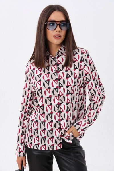 Блузка с принтом и легкая ткань для повседневности LM М10 геометрия - фото 1
