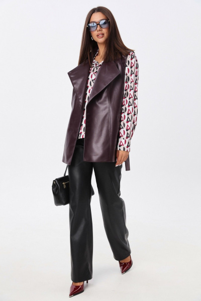 Блузка с принтом и легкая ткань для повседневности LM М10 геометрия - фото 9