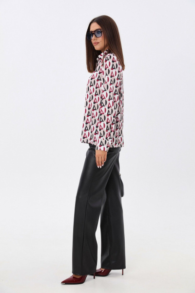 Блузка с принтом и легкая ткань для повседневности LM М10 геометрия - фото 6