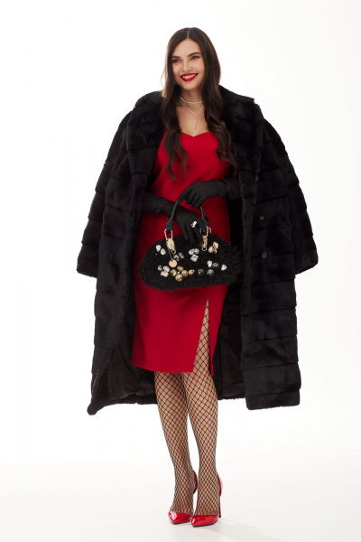 Нарядное приталенное платье из ткани плательной группы Твой имидж 2000 красный - фото 6