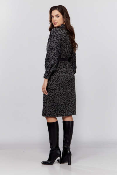 Платье свободного силуэта из трикотажа, рукав летучая мышь Verita 2330 темный_леопард - фото 8