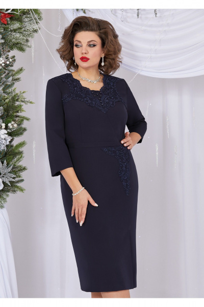 Платье из кружев и текстиля, полуприлегающий, с кружевом Mira Fashion 5486 - фото 2