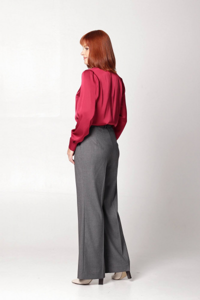 Брюки женские прямого кроя с карманами и резинкой Соджи 614 т.серый - фото 5