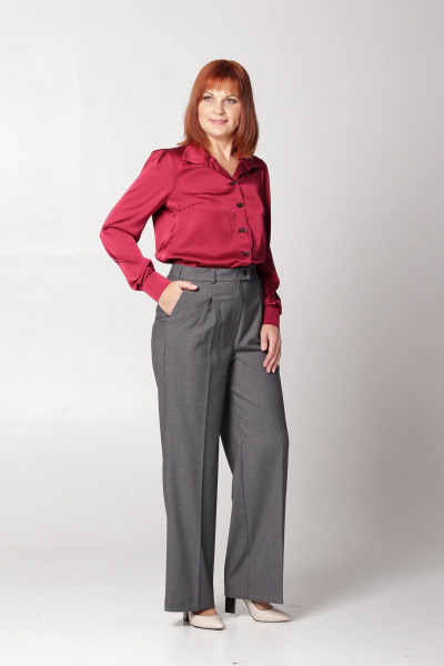 Брюки женские прямого кроя с карманами и резинкой Соджи 614 т.серый - фото 4