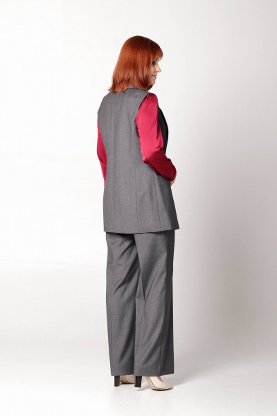 Жилет женский полуприлегающий из текстиля с карманами Соджи 586 серый - фото 3