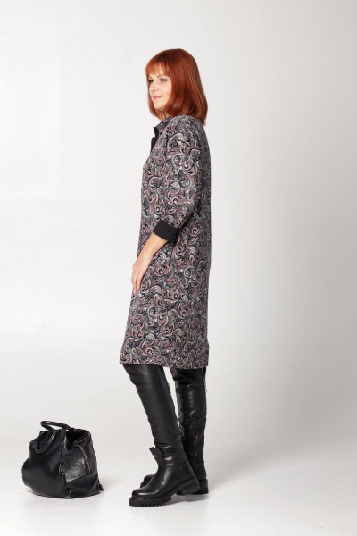 Многоуровневое платье из трикотажа с накладными карманами Соджи 635 черный - фото 4