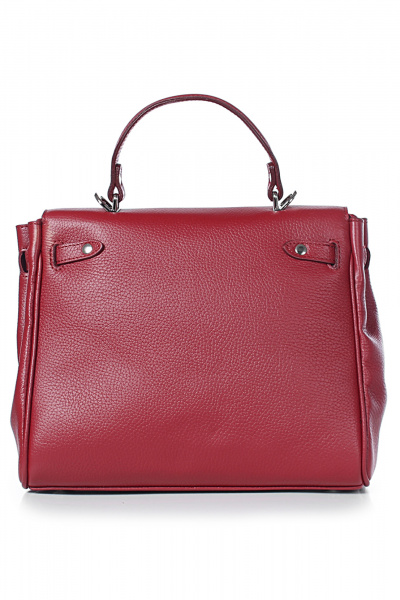 Классическая кожаная сумка на коротких ручках Galanteya 11024.24с1006к45 красный_т. - фото 3
