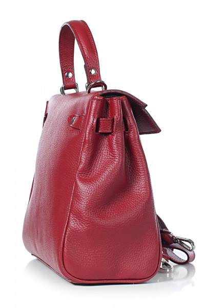 Классическая кожаная сумка на коротких ручках Galanteya 11024.24с1006к45 красный_т. - фото 4