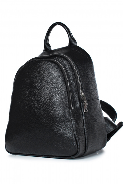 Кожаный рюкзак на одно отделение с карманом Galanteya 3024.24с501к45 черный - фото 1