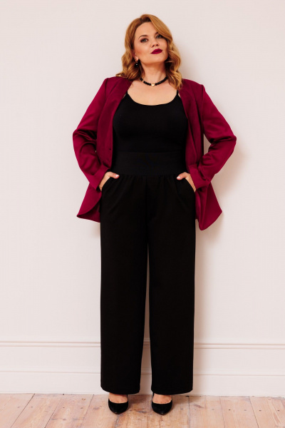 Женские брюки из трикотажа с широкой резинкой по талии AMUARt 1024 черный - фото 1