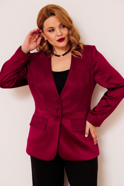 Женский жакет AMUARt 1025 бордовый - фото 2