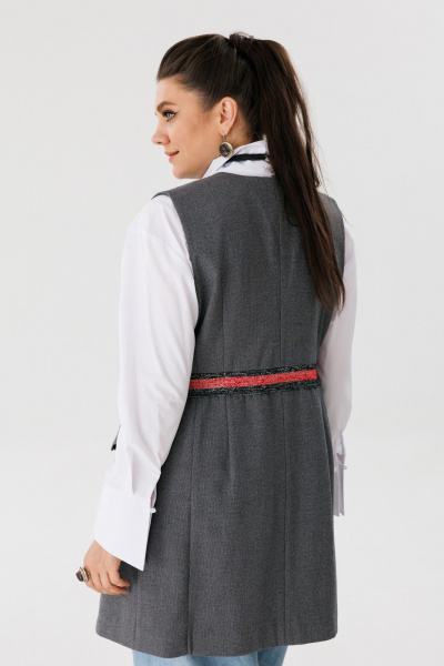 Удлиненный жилет из костюмной ткани с карманами Anelli 1183 - фото 6