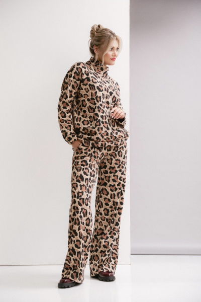 Демисезонный костюм 2-ка из трикотажа: джемпер и брюки прямого кроя Ma Vie М-669 - фото 5