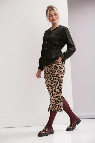 Платье свободного силуэта из хлопка с пояском и карманами Ma Vie М-671 - фото 14