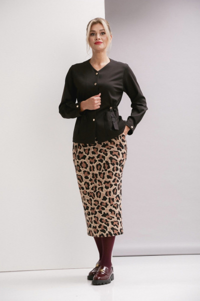 Платье свободного силуэта из хлопка с пояском и карманами Ma Vie М-671 - фото 13