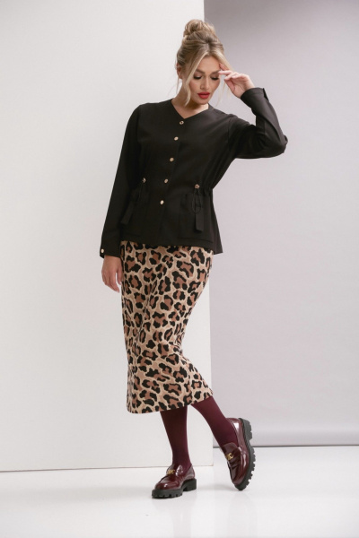 Платье свободного силуэта из хлопка с пояском и карманами Ma Vie М-671 - фото 7