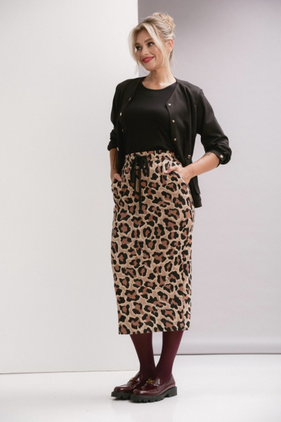 Платье свободного силуэта из хлопка с пояском и карманами Ma Vie М-671 - фото 5